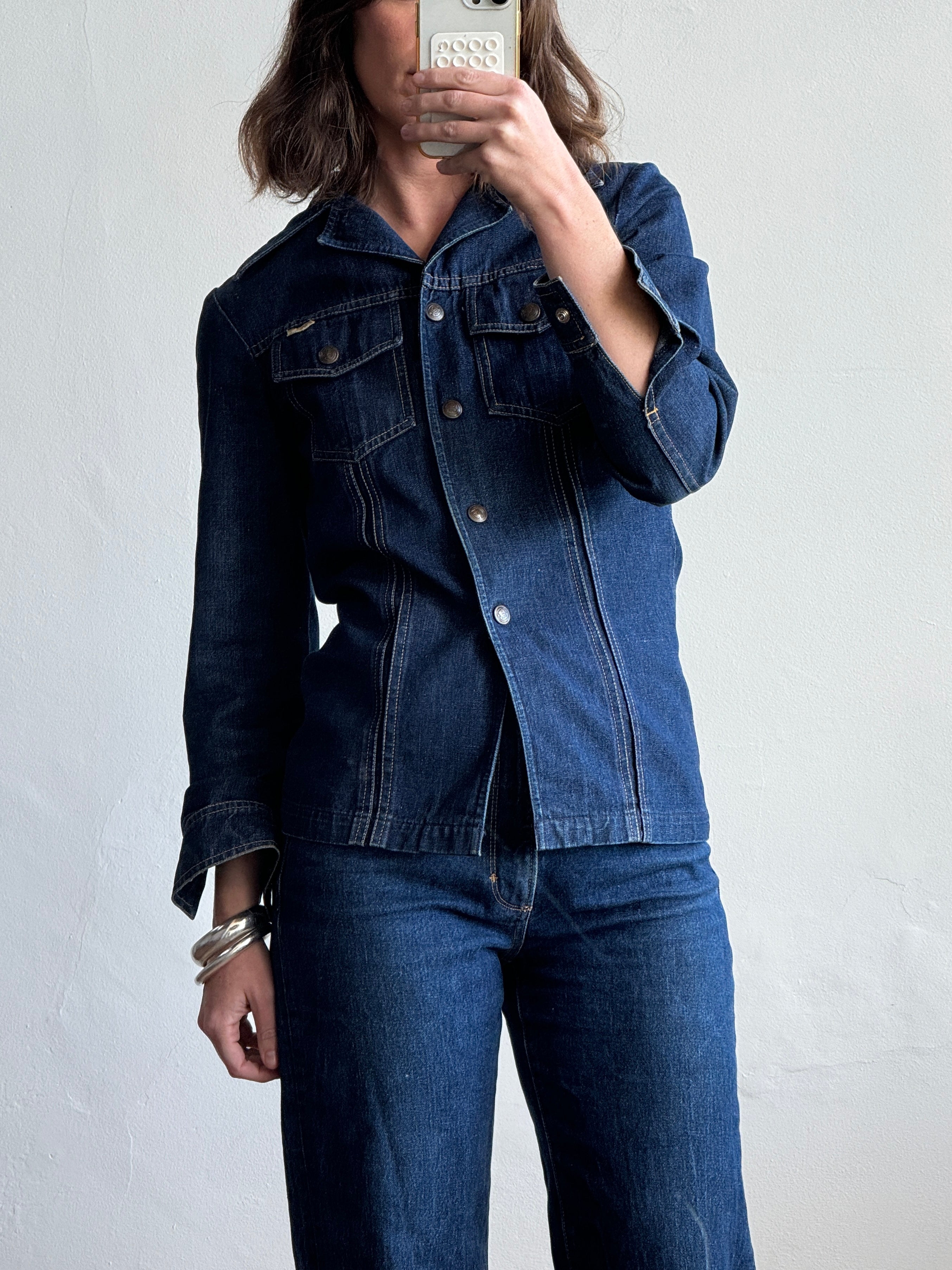 Vintage 90s Western Fitted Denim Shirt