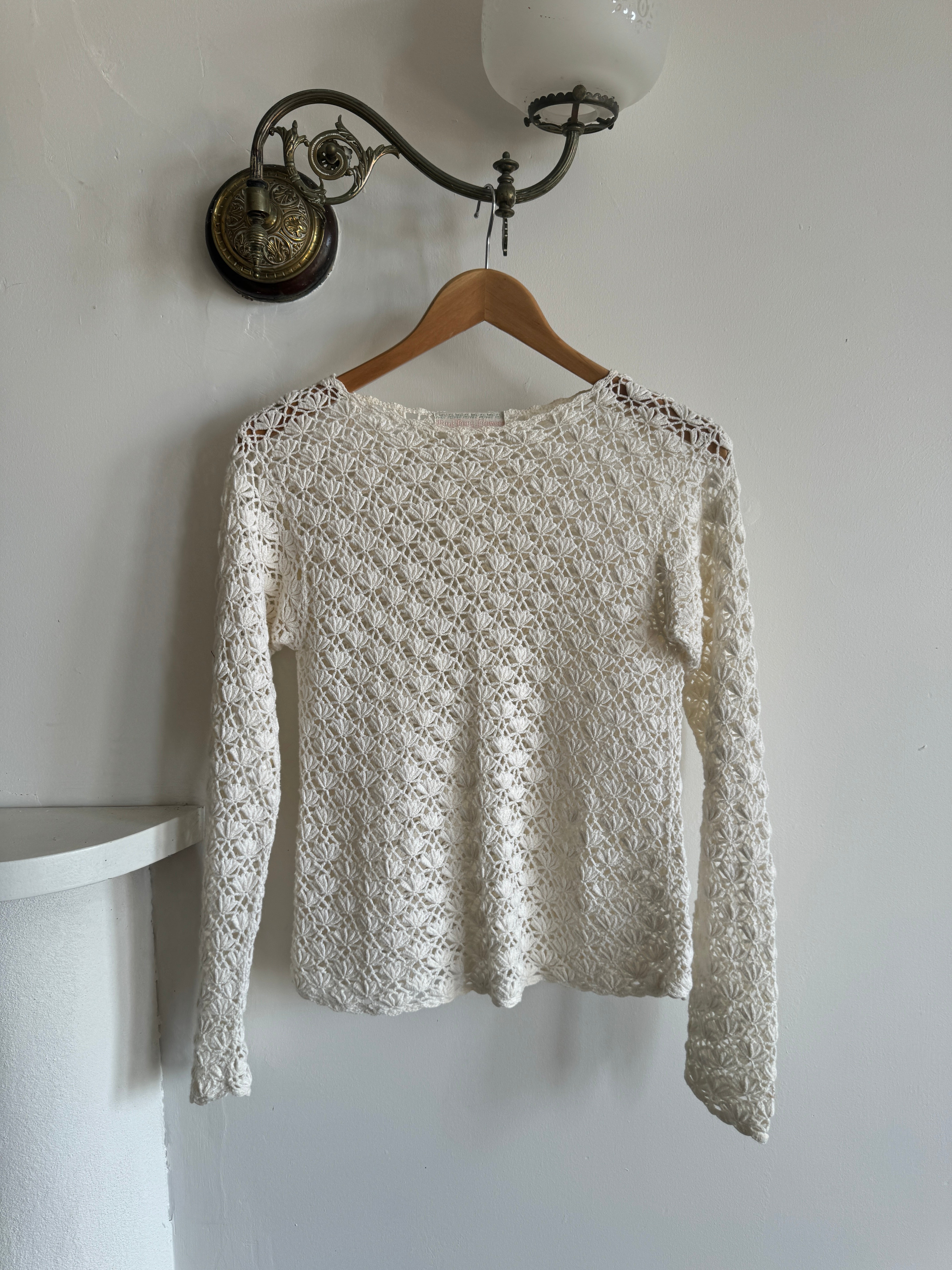 Vintage Crochet Long Sleeved Top