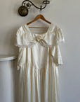 Vintage 80s Liquid Satin Basque Waist Wedding Dress