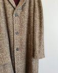 Vintage Brown Herringbone Wool Coat