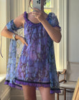 Vintage 60s Moonflower Slip and Cape Set