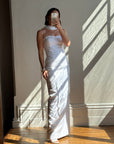 Vintage 90s Drop Waist Floral Wedding Dress