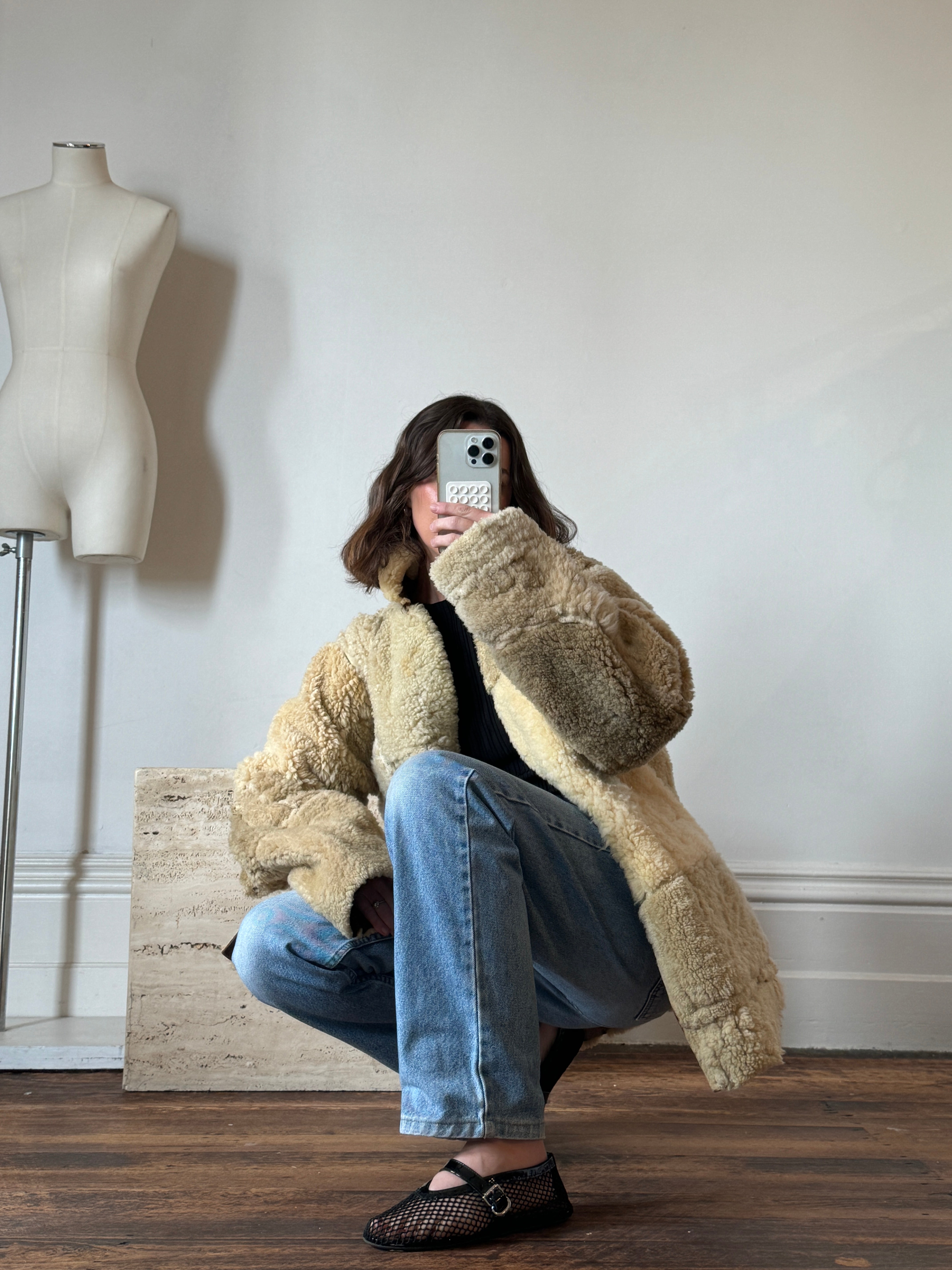 Vintage Rare Shearling Patchwork Jacket
