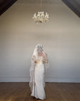 CMTB x Luce Di Luna Repurposed Antique Tambour Lace Chapel Length Veil