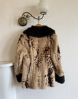 Vintage 60s Faux Fur Spotted Caramel Choc Australian Made Coat