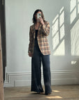 Vintage Boss Caramel Plaid Tailored Blazer