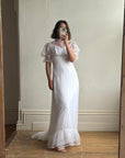 Vintage 60s Empire Organza Floral Wedding Dress
