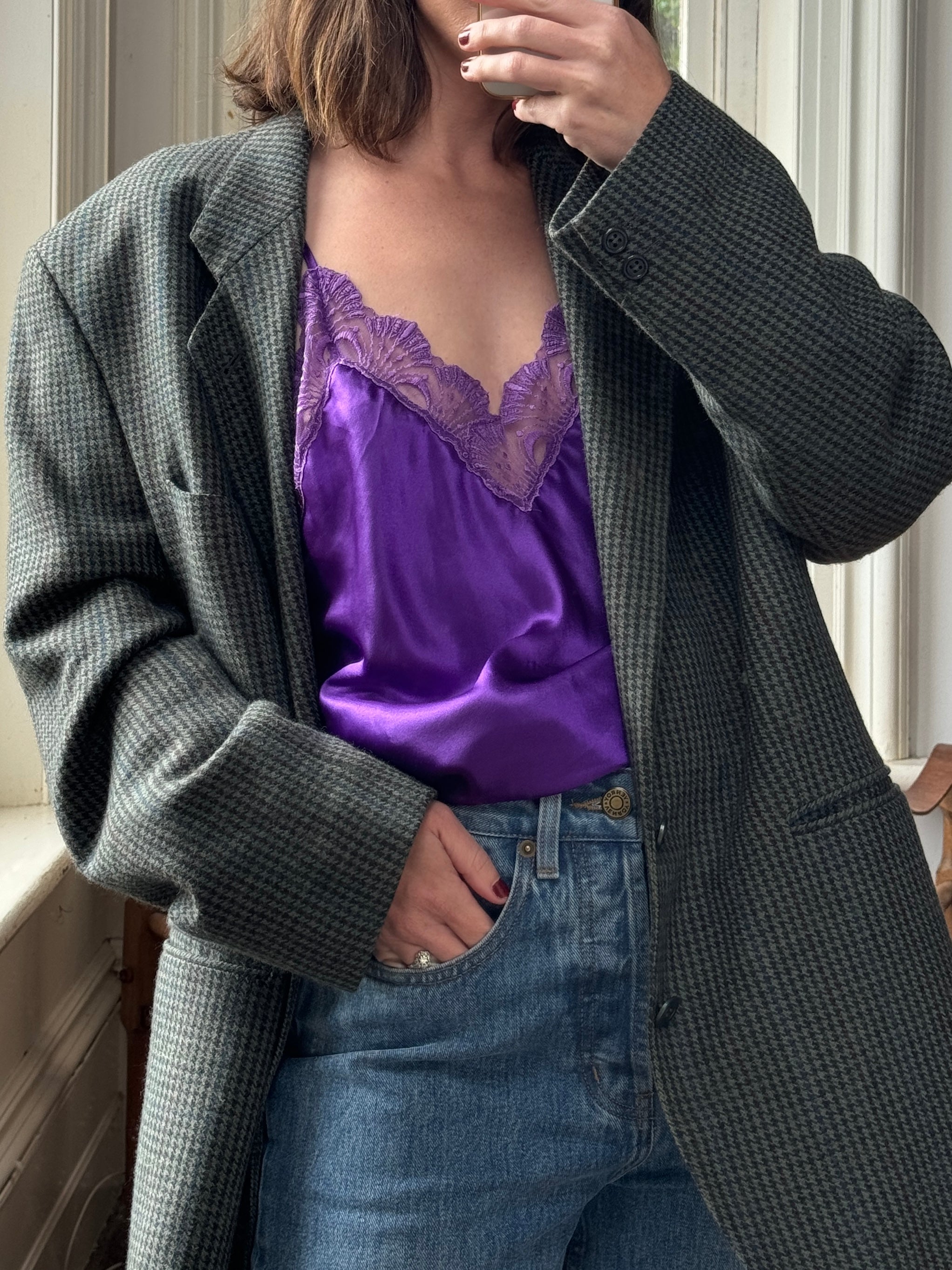 Vintage 90s Victorias Secret Amethyst Satin Slip