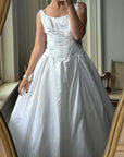 Vintage 90s Satin Princess Cut Wedding Dress