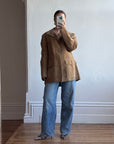 Vintage 70s Western Faux Suede Tan Coat