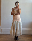 Vintage 40s Apricot Corset Lingerie Onepiece
