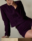 Vintage 90s Eggplant Pure Wool Tailored Two Piece