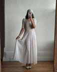 Vintage 30s Bias Cut Lace Wedding Dress Creme
