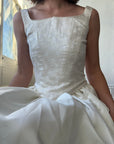 Vintage 90s Jacquard Bodice and Satin Skirt Bridal Set