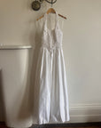 Vintage 90s Australian Made Lace Halter Satin Wedding Dress