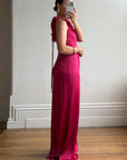 Vintage Valentino Pure Silk Organza Petal Gown Fuschia