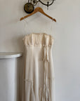 Vintage 90s Silk Chiffon Empire Wedding Gown Creme