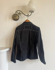 Vintage 90s Black Denim Contrast Stitch Top