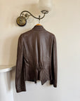 Vintage Y2K YSL Rive Gauche Leather Jacket Chocolate