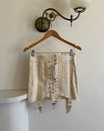 Vintage 50s Bridal Jacquard Underbust Corset Creme