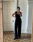 Vintage 90s Tailored Crepe Jumpsuit Black