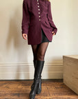 Vintage 90s Plum Button Up Blazer Dress