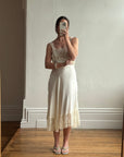Vintage 40s Bias Cut Satin Bridal Slip Ivory