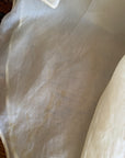 Vintage 90s Italian Nude Floral Beaded Silk Organza Wedding Gown