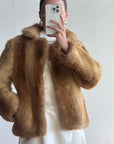 Vintage Australian Made Caramel Faux Fur coat