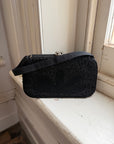 Vintage 60s Embroidered Lotus Purse Noir