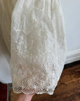 Vintage 50s Sheer Brodiere Anglaise Tiered Wedding Dress