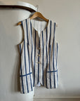 Vintage Tailored Blue and Oat Stripe Vest