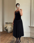 Vintage 80s Velvet Full Circle Midi Dress