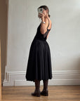 Vintage 80s Velvet Full Circle Midi Dress