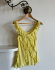 Vintage Y2K Lemon Lime Pure Silk Frill Top