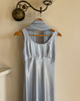 Vintage 90s Australian Made Satin Prom Dress with Scarf Ice Blue