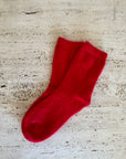 Paloma Red Wool and Angora Socks