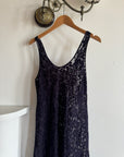 Vintage 90s Burnt Velvet Sheer Slip Dress Eggplant