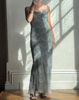 Vintage 90s Australian Made Cowl Neck Slip Dress Cool Leopard