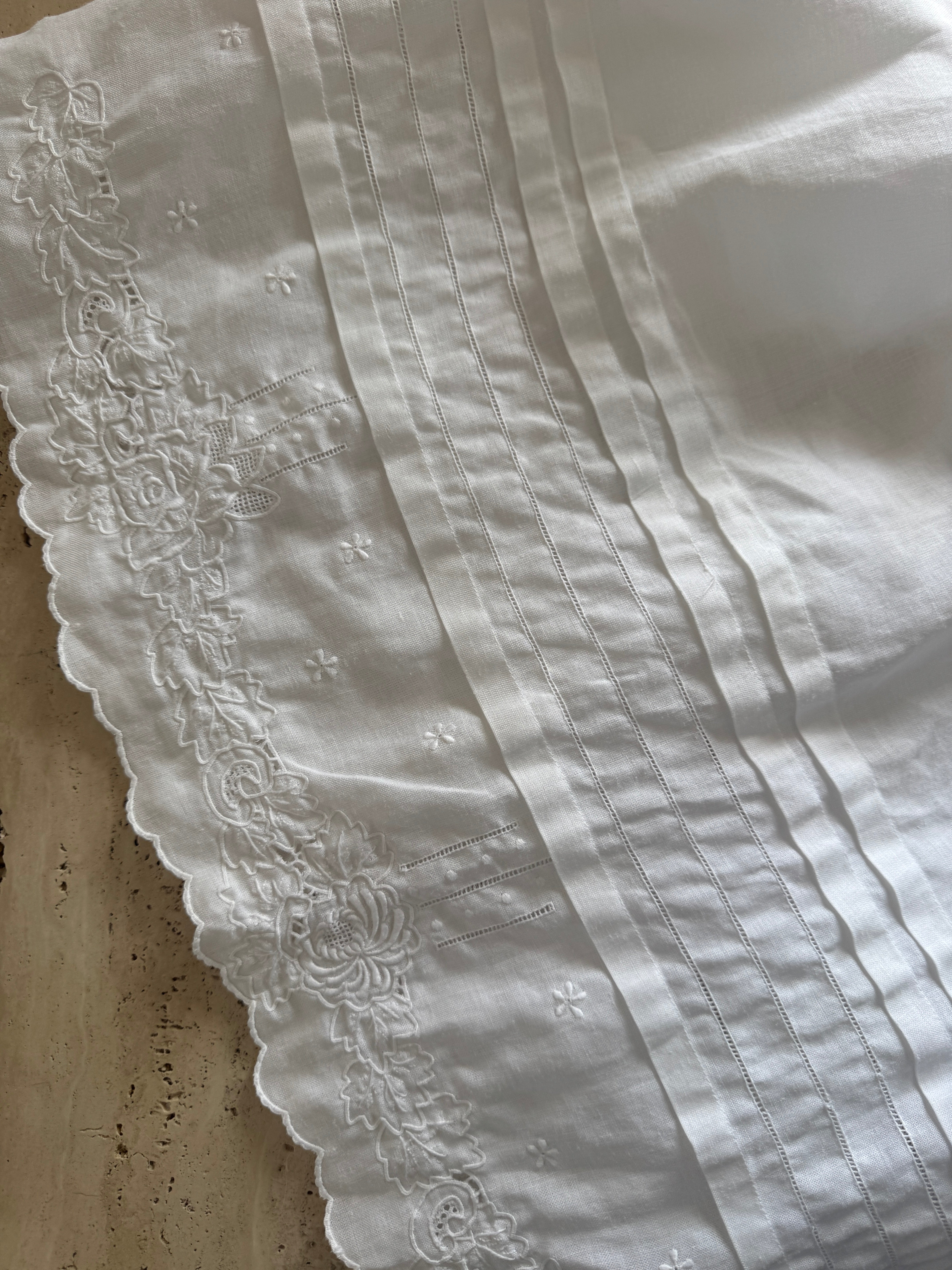 Vintage Edwardian Cotton Basque Waist Skirt