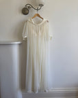 Vintage 50s Chiffon Bow Peignoir Slip Set Creme