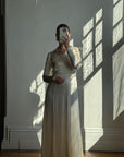 Vintage 40s Liquid Satin Classic Bridal Midi With Bows
