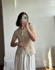 Vintage 70s Crochet Button Up Top