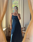 Vintage 90s Australian Made Navy Spaghetti Strap Dress