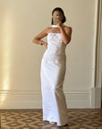 Vintage 90s Drop Waist Floral Wedding Dress