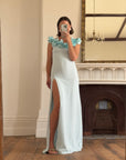 Vintage Y2K Aquamarine Petal Dress