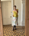 Vintage Y2K Lemon Lime Pure Silk Frill Top