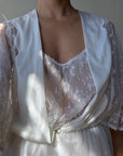 Vintage 80s Lace Peignoir and Slip Set