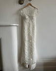 Vintage 90s Net Cowl Neck Mermaid Wedding Dress