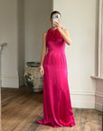 Vintage Valentino Pure Silk Organza Petal Gown Fuschia